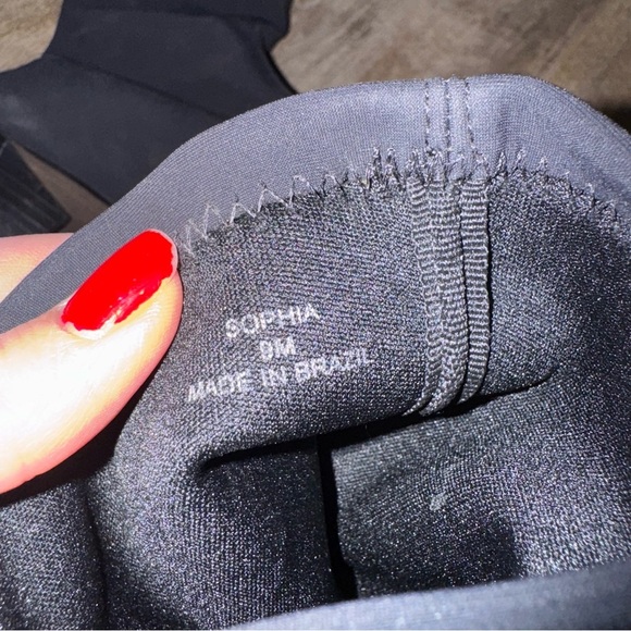 Donald J Pliner Sock Square Toe Pull-On Kitten Heel Sophia Boots - black - Picture 3 of 11